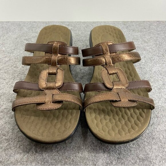 Privo by Clarks Metallic Bronze Brown Slip On Sandals Women’s Size 8M - Picture 2 of 10